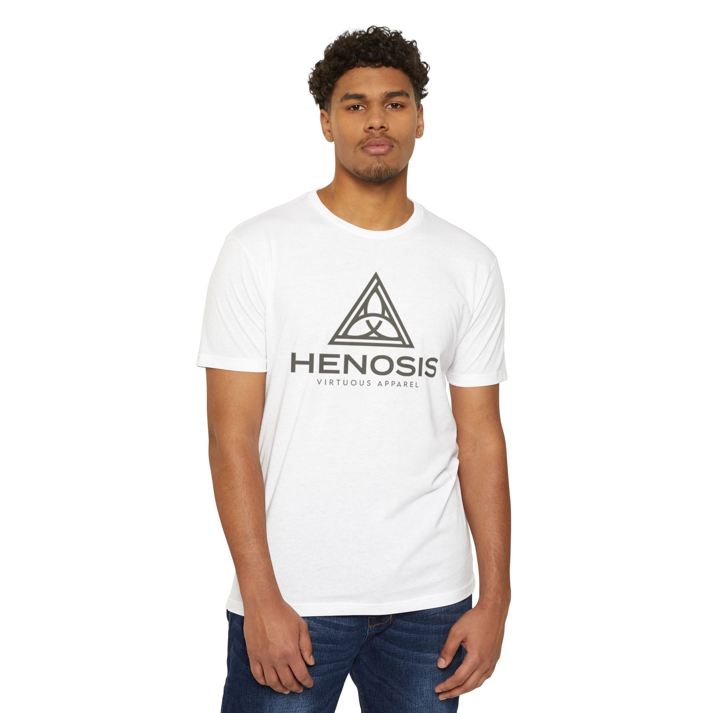 Henosis Logo Tee, Next Level 6210, white, front view