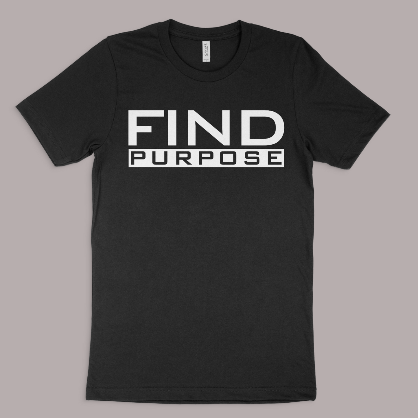 Henosis Find Your Purpose t-shirt, Bella 3001, black, front