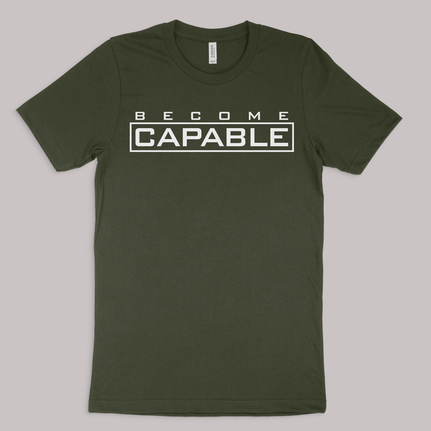 Henosis Become Capable t-shirt, Bella 3001, green, front
