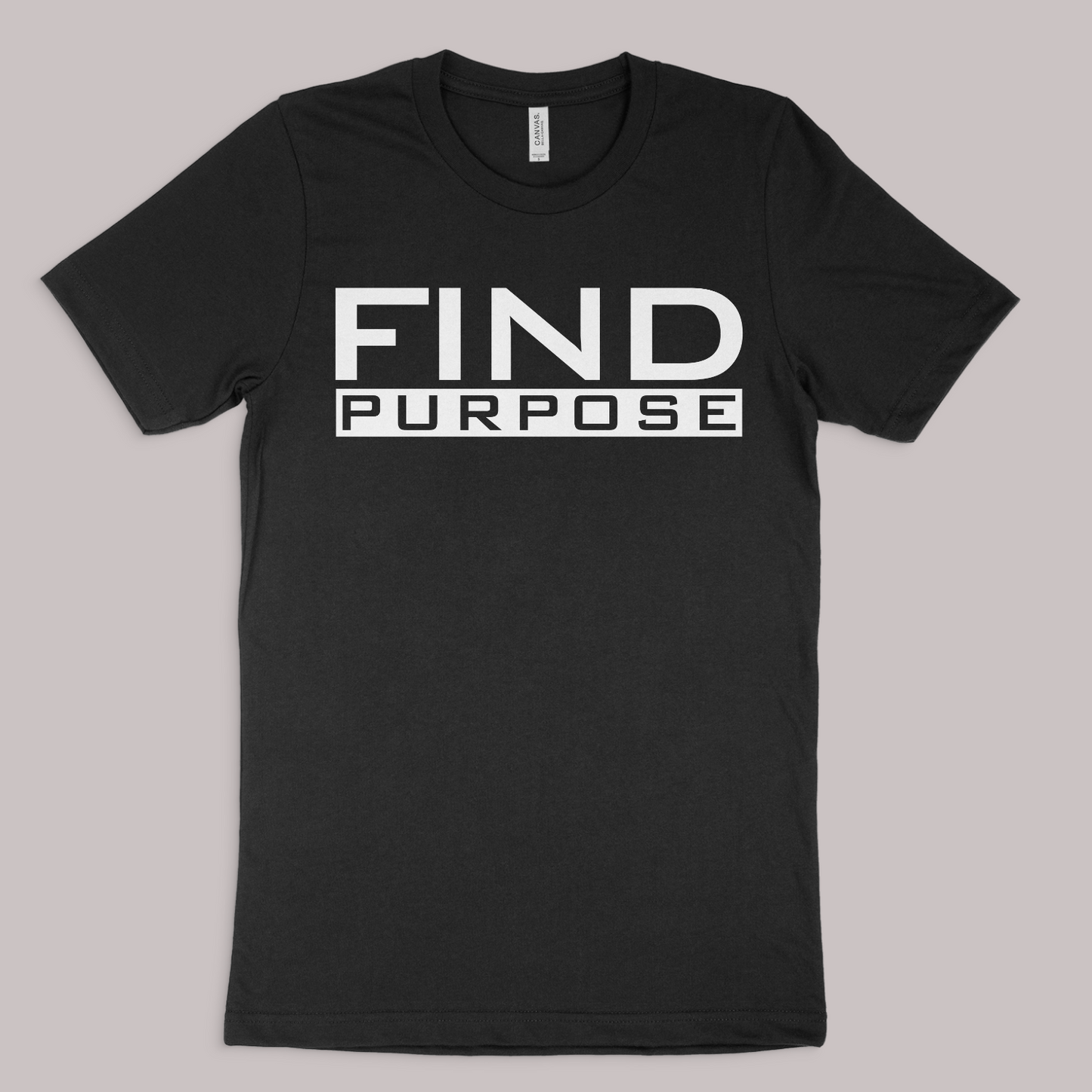 Henosis Find Your Purpose t-shirt, Bella 3001, black, front