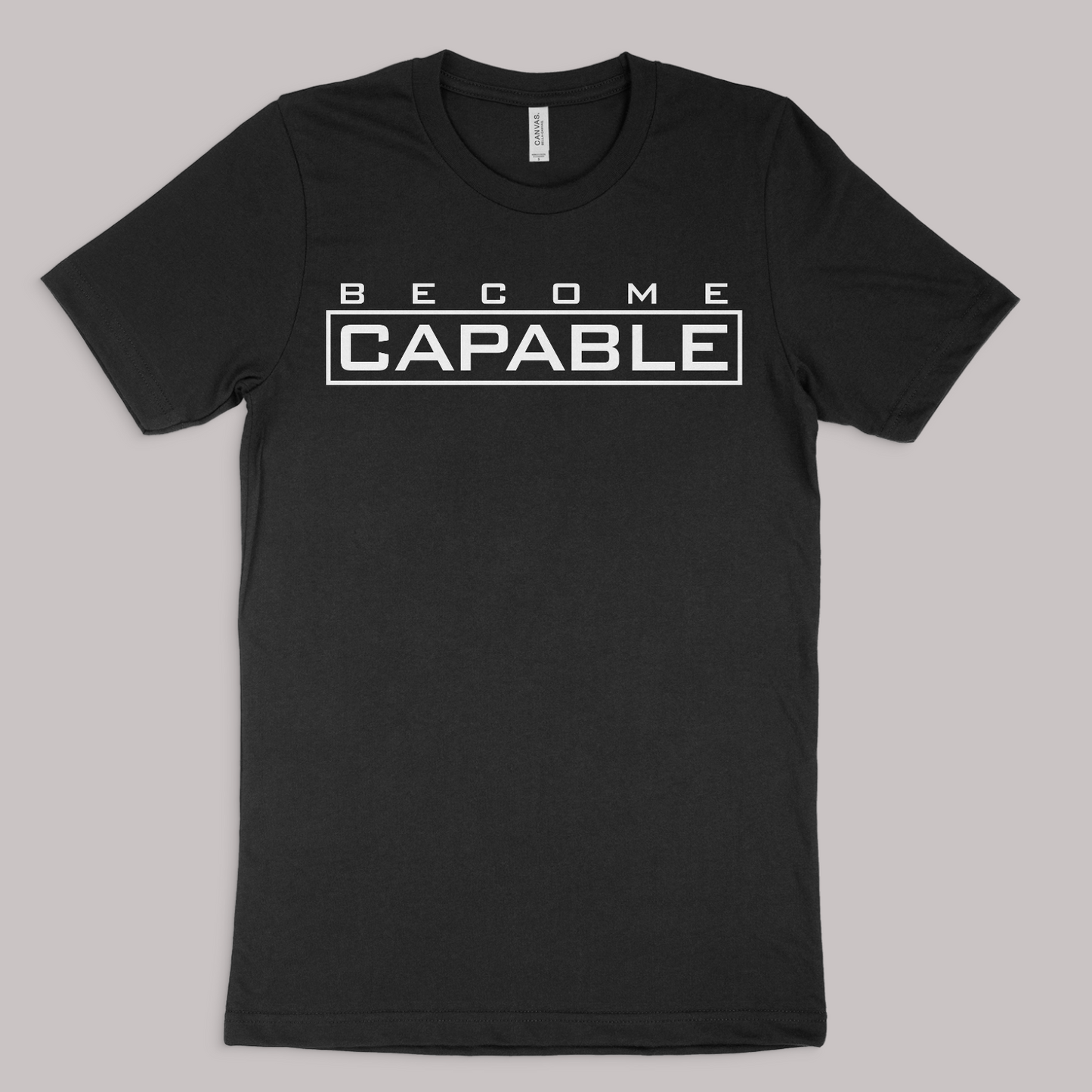 Henosis Become Capable t-shirt, Bella 3001, black, front