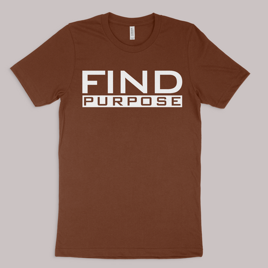 Henosis Find Your Purpose t-shirt, Bella 3001, chestnut, front