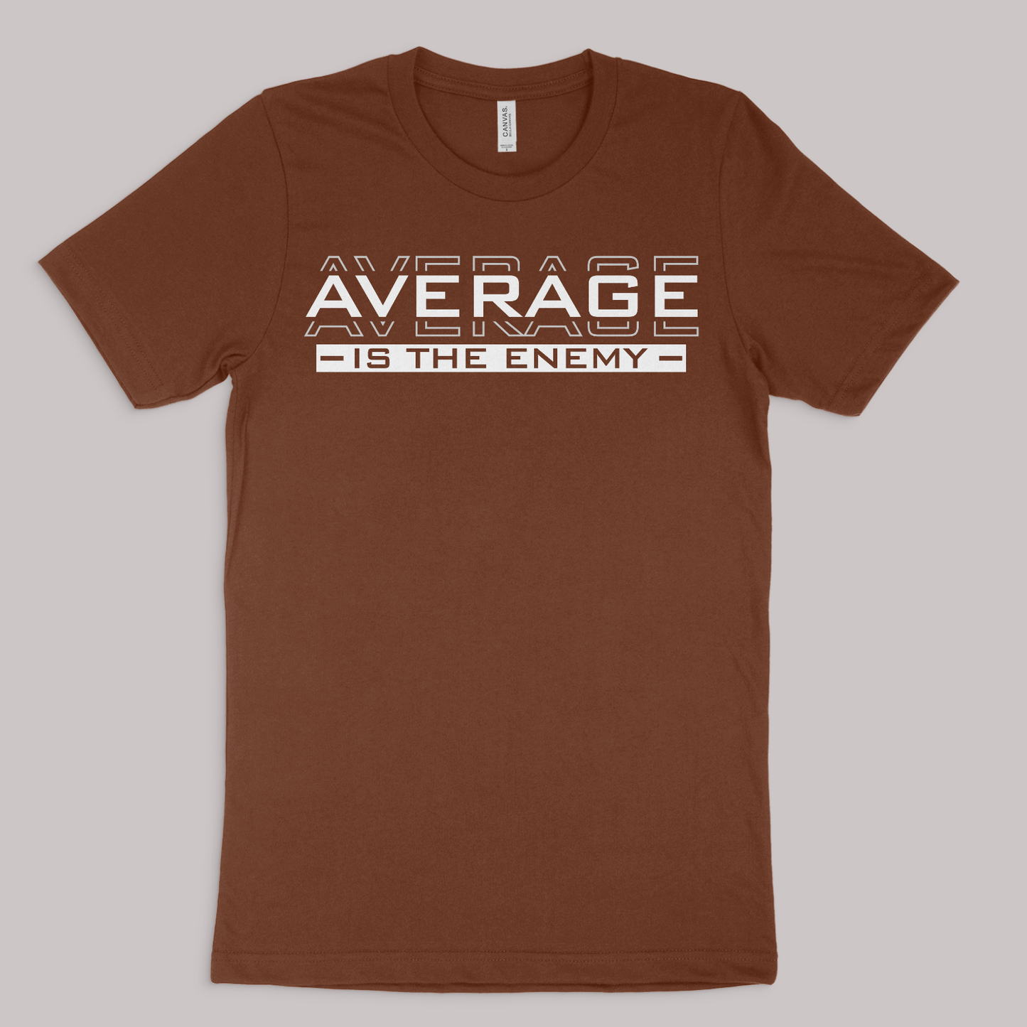 Henosis Average Is the Enemy t-shirt, Bella 3001, chestnut, front