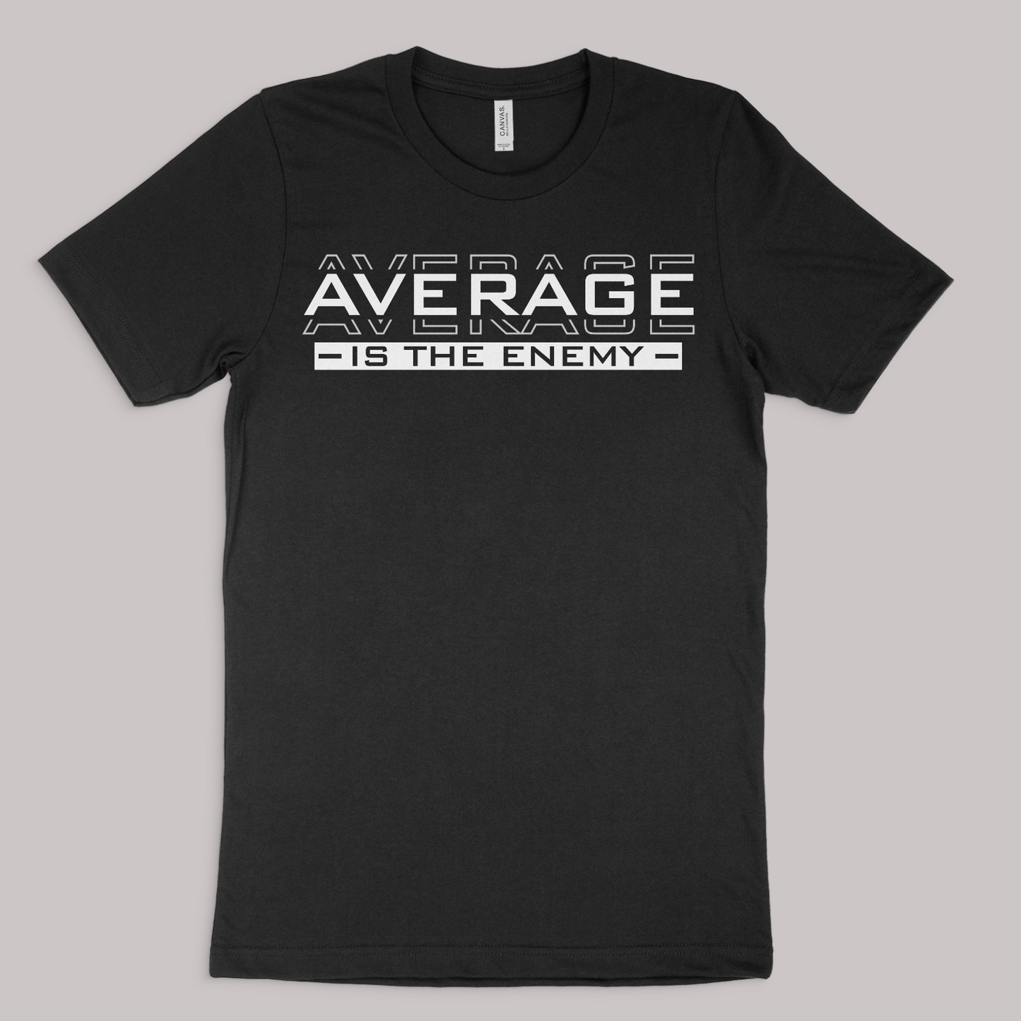 Henosis Average Is the Enemy t-shirt, Bella 3001, black, front