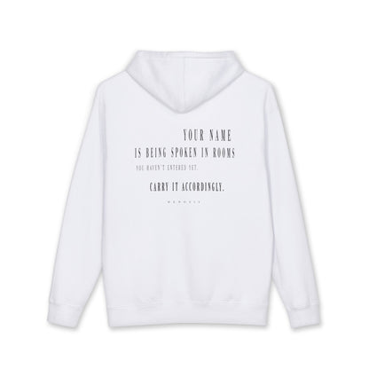 White Legacy Hoodie — back view | Fleece Pullover | Henosis Apparel