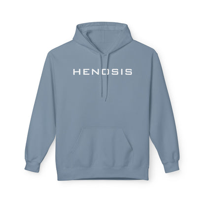 Stone Blue Guided Purpose Hoodie — compass graphic front | Fleece Pullover | Henosis Apparel