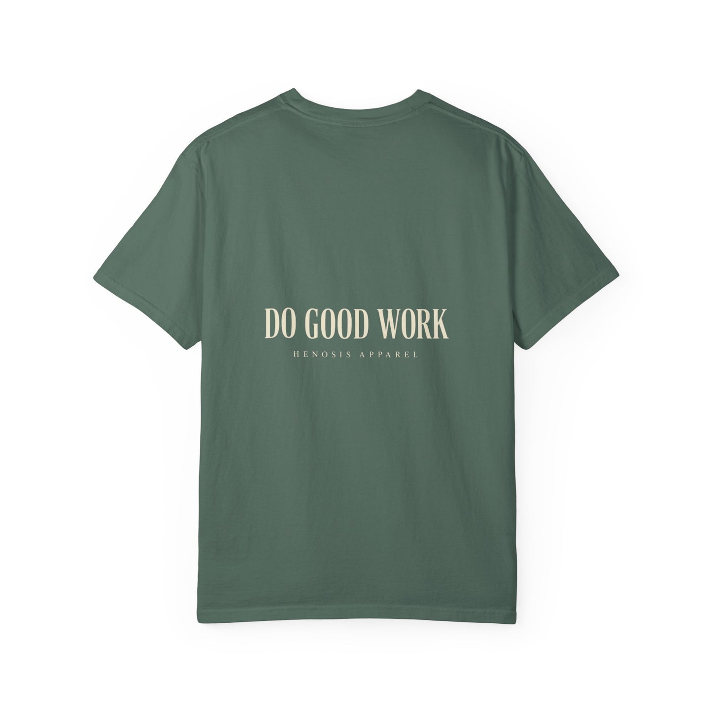 Blue Spruce The Maker Tee — back view | Virtue-Based Tee | Henosis Apparel
