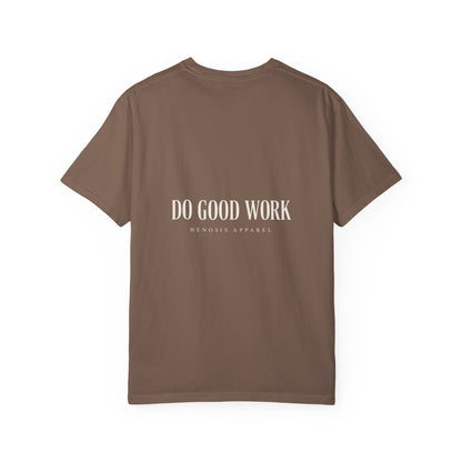 Espresso The Maker Tee — back view | Virtue-Based Tee | Henosis Apparel