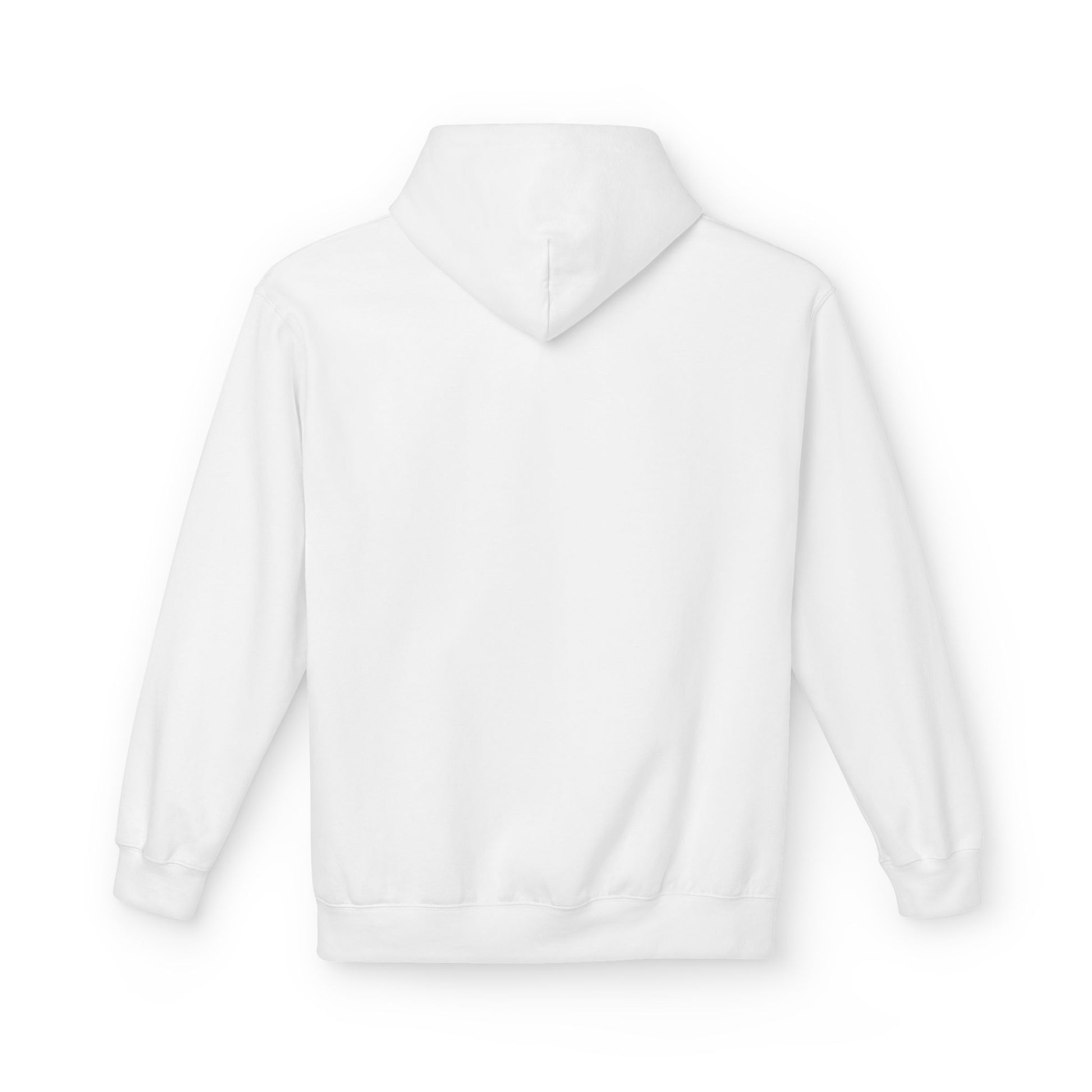 Henosis Raise the Standard hoodie, unisex, white, back view