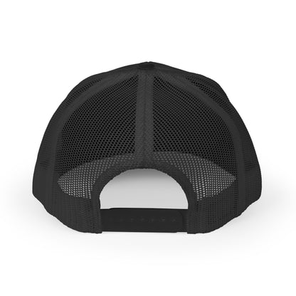 Black Henosis Logo Snapback Hat — mesh back view | Snapback Hat | Henosis Apparel