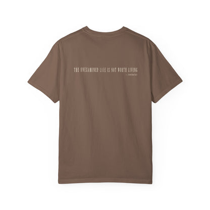 Espresso Examined Tee — back view | Virtue-Based Tee | Henosis Apparel