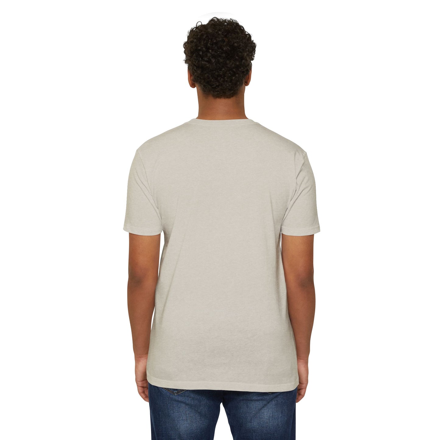 Henosis Check Yourself virtue checklist t-shirt, Bella 3001, CVS sand, back