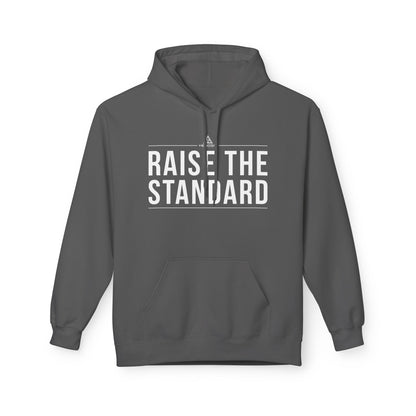 Charcoal Raise the Standard Hoodie — front view | Philosophy-Driven Hoodie | Henosis Apparel