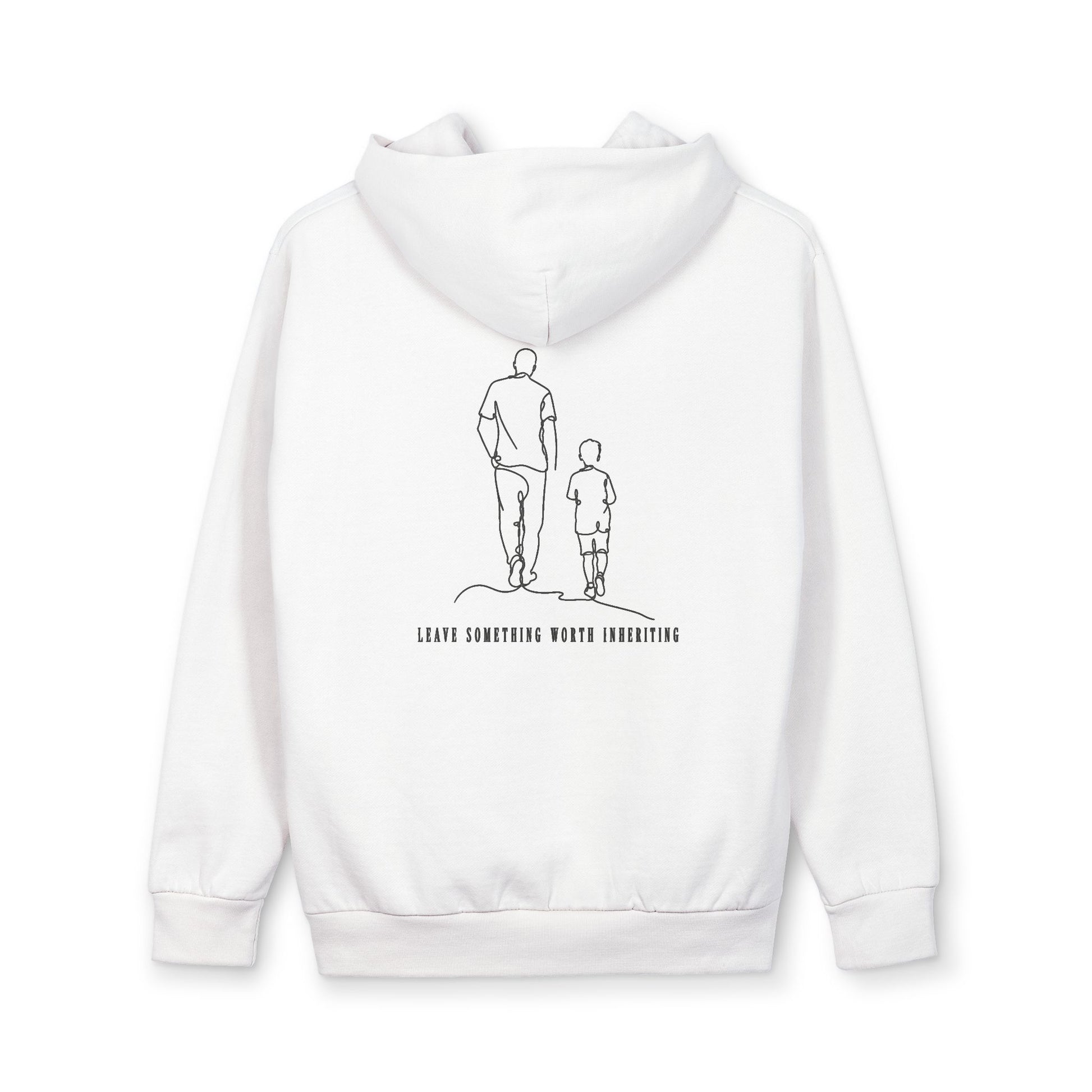White Presence Pullover — back view | Fleece Pullover | Henosis Apparel