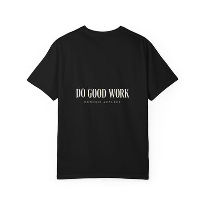 Black The Maker Tee — back view | Virtue-Based Tee | Henosis Apparel