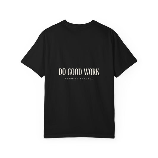 Black The Maker Tee — back view | Virtue-Based Tee | Henosis Apparel