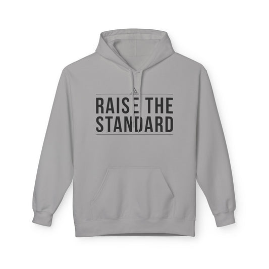 Cement Raise the Standard Hoodie — front view | Philosophy-Driven Hoodie | Henosis Apparel