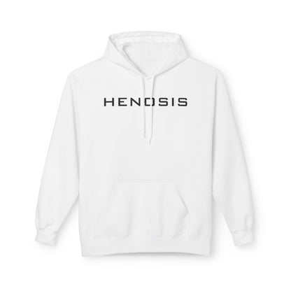 White Guided Purpose Hoodie — compass graphic front | Fleece Pullover | Henosis Apparel