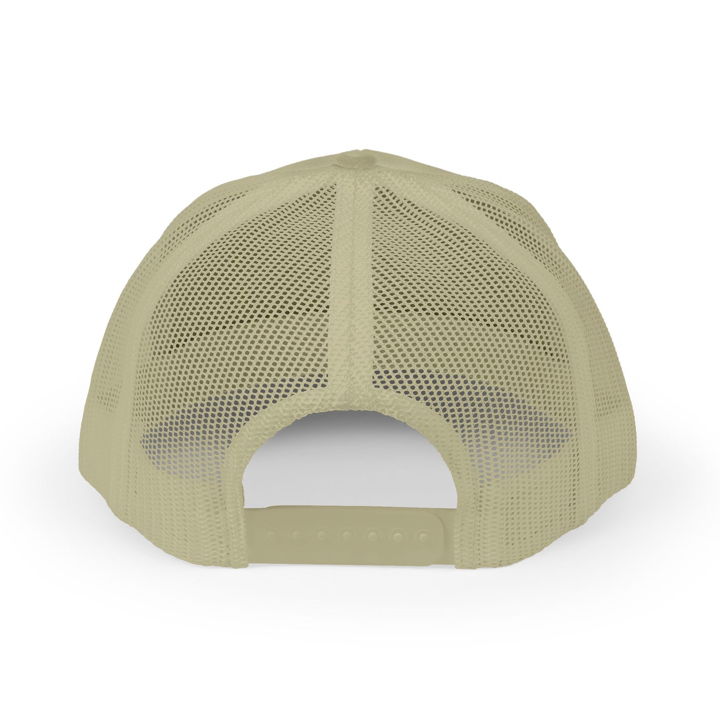 Khaki Virtue Mark Hat — mesh back view | Snapback Hat | Henosis Apparel