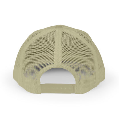 Khaki Virtue Mark Hat — mesh back view | Snapback Hat | Henosis Apparel