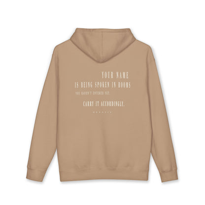 Sandstone Legacy Hoodie — back view | Fleece Pullover | Henosis Apparel