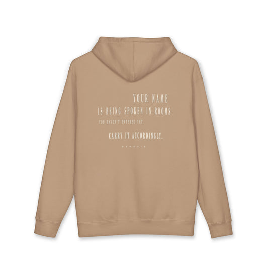 Sandstone Legacy Hoodie — back view | Fleece Pullover | Henosis Apparel