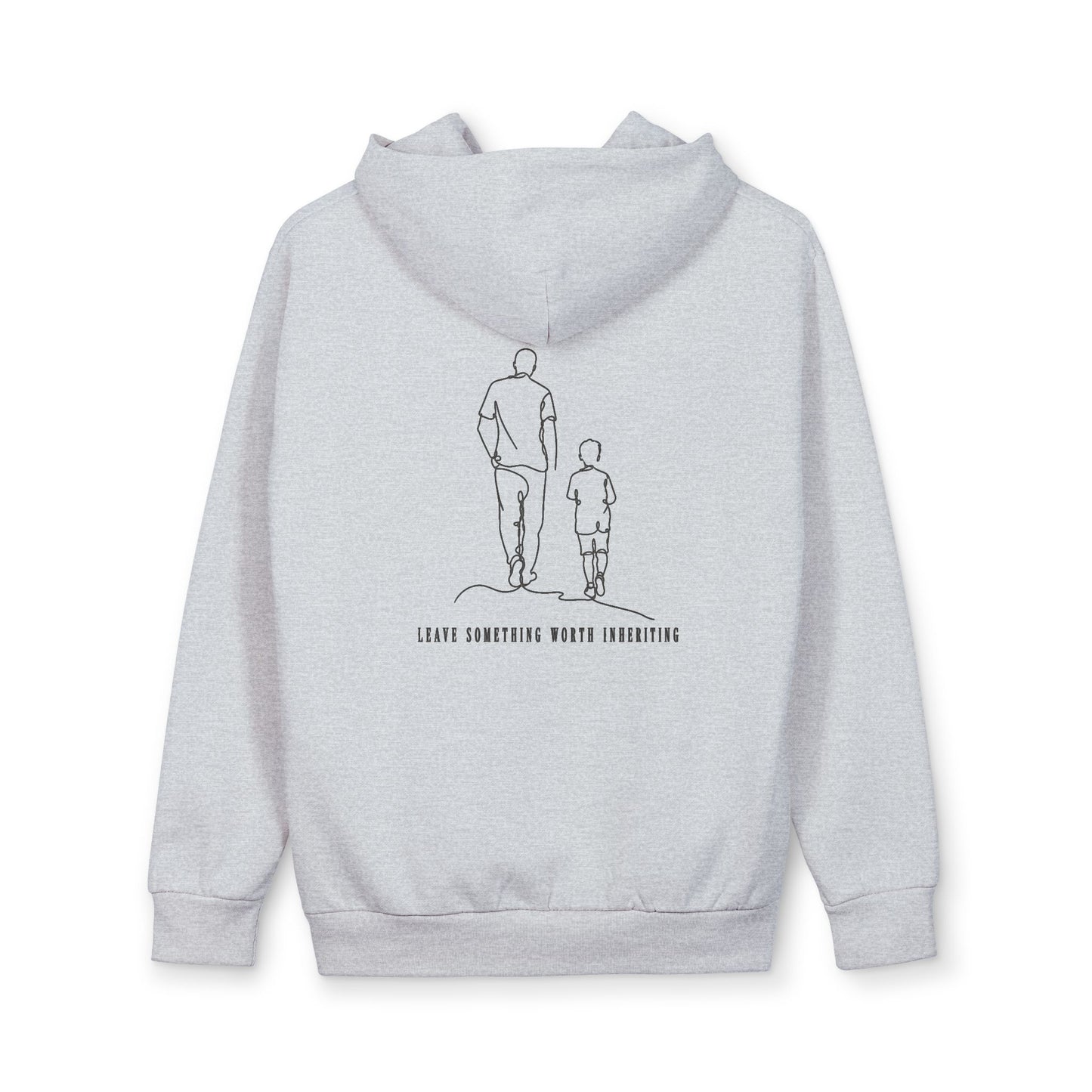 Heather Grey Presence Pullover — back view | Fleece Pullover | Henosis Apparel