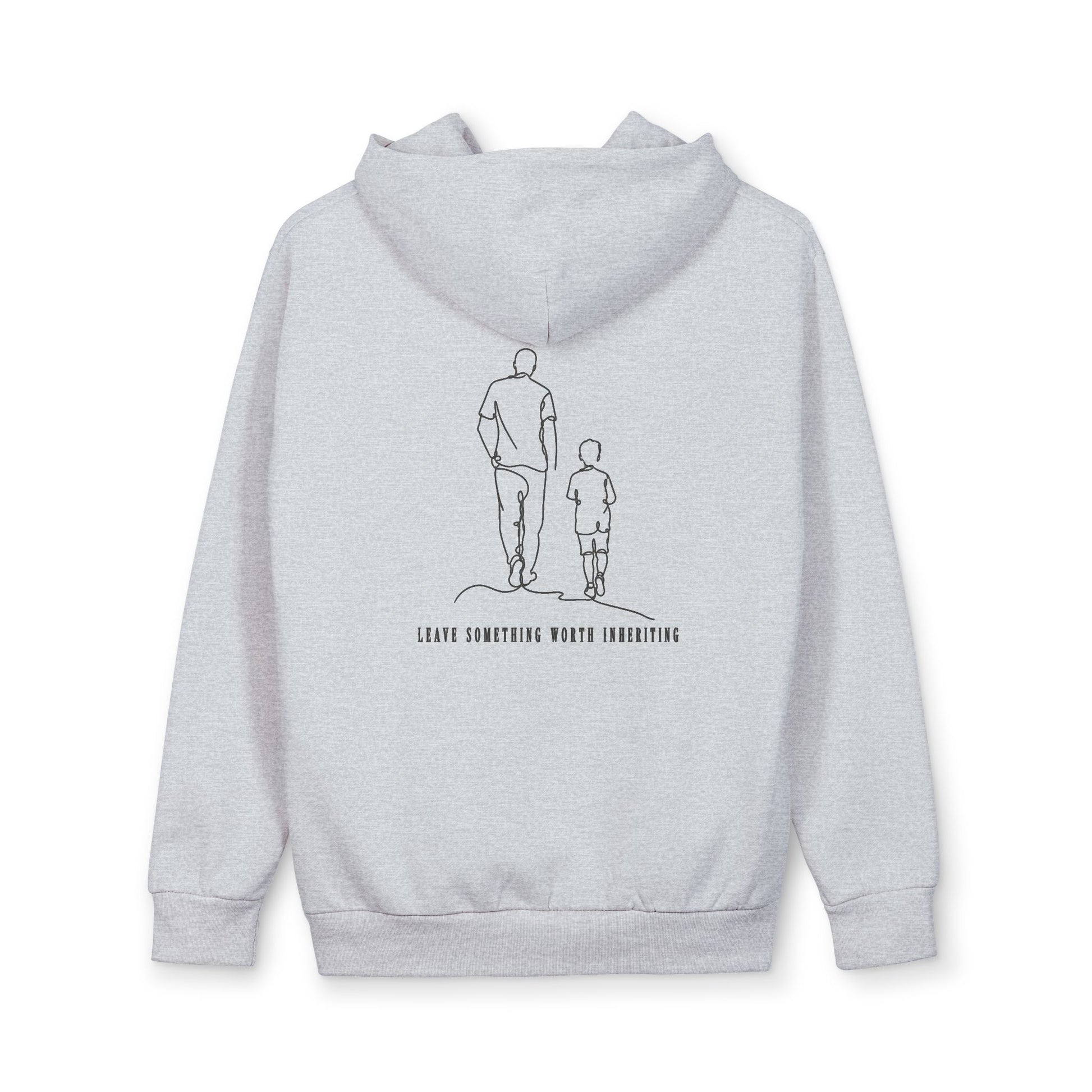 Heather Grey Presence Pullover — back view | Fleece Pullover | Henosis Apparel