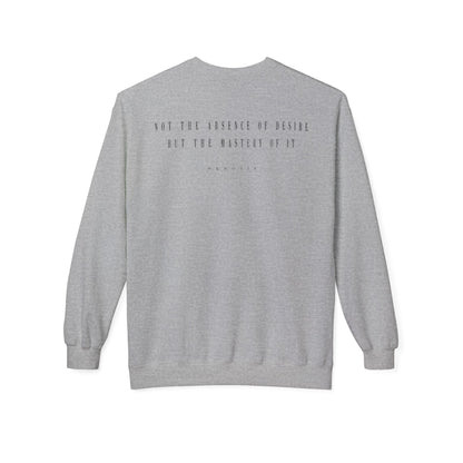 Sport Grey Temperance Crewneck — back view | Fleece Crewneck | Henosis Apparel