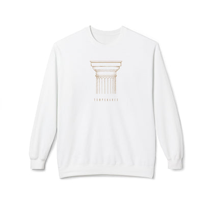 White Temperance Crewneck — front graphic | Fleece Crewneck | Henosis Apparel