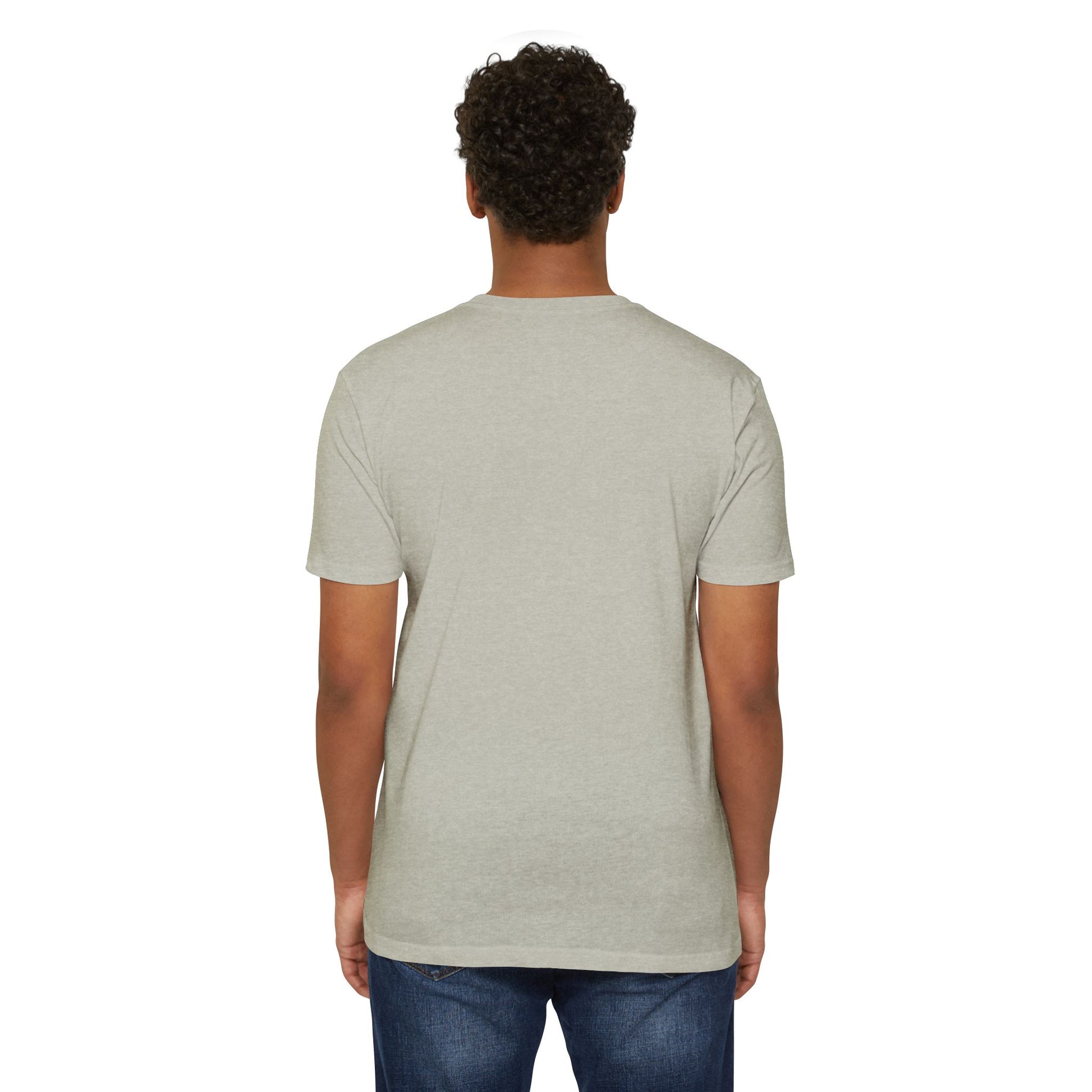 Henosis Check Yourself virtue checklist t-shirt, Bella 3001, CVC silk, back