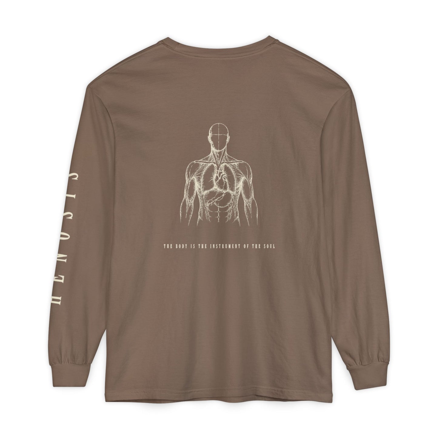 Espresso Intention Long Sleeve — back view | Long-Sleeve Tee | Henosis Apparel