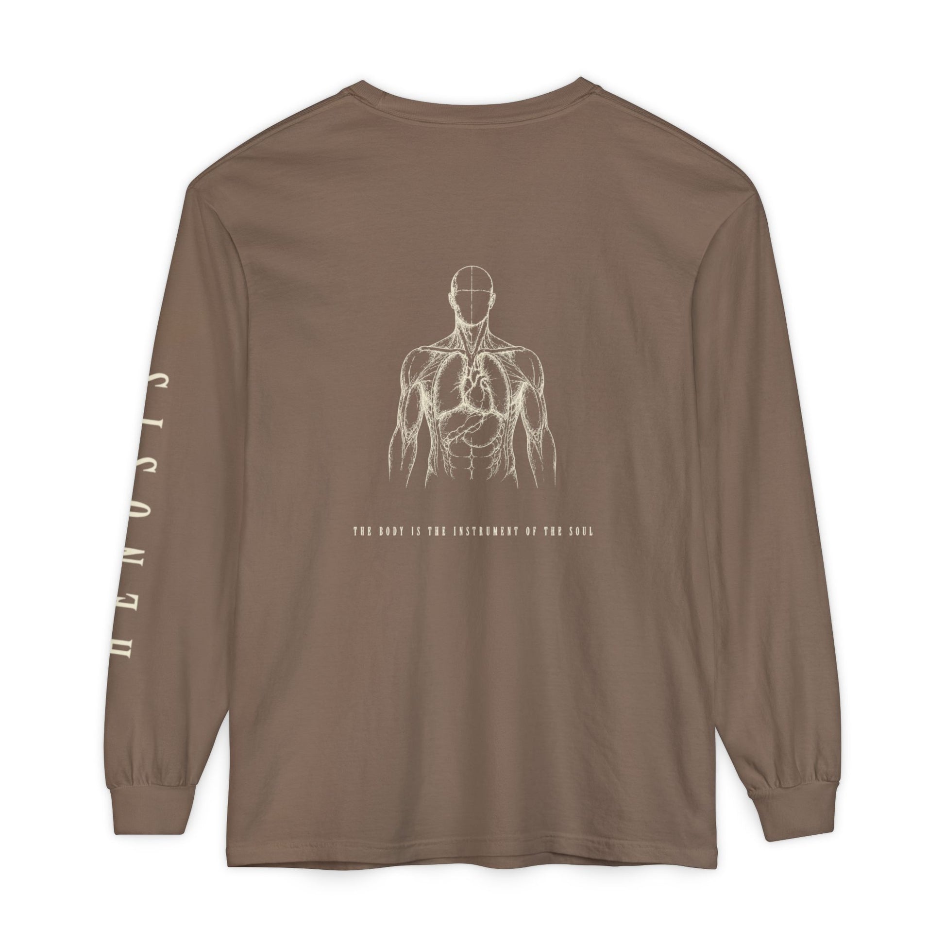 Espresso Intention Long Sleeve — back view | Long-Sleeve Tee | Henosis Apparel