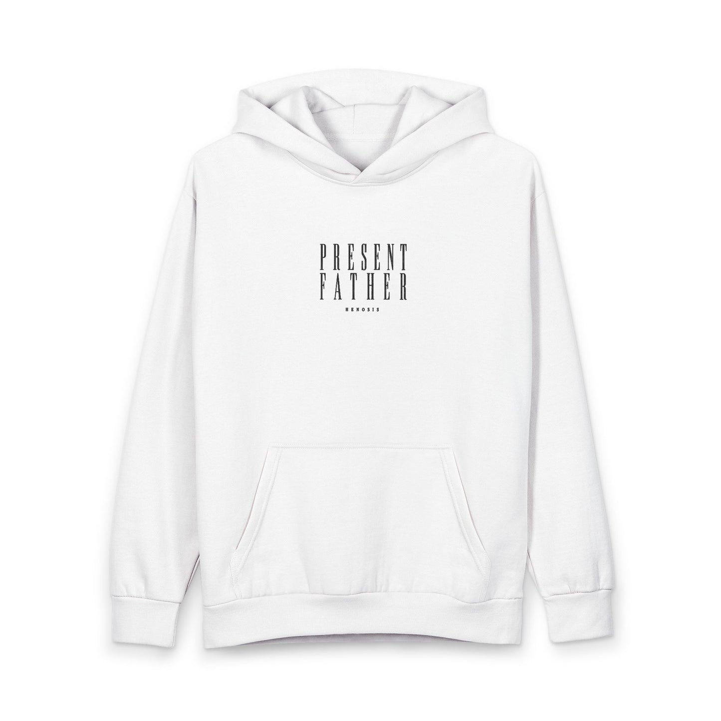 White Presence Pullover — front graphic | Fleece Pullover | Henosis Apparel