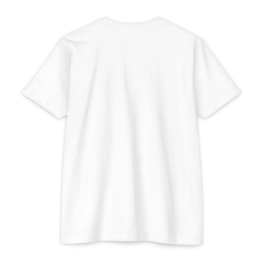 White t-shirt on a white background- Henosis Apparel virtue-based clothing